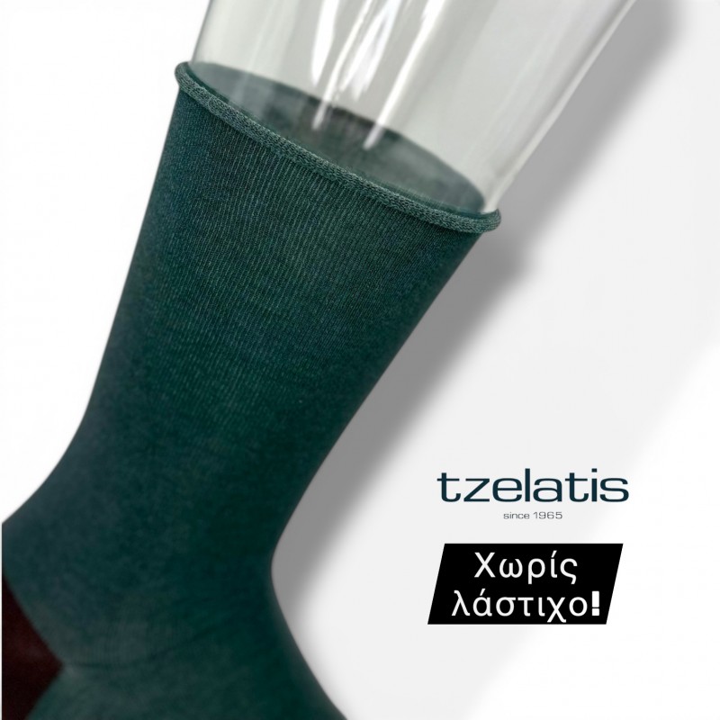 Tzelatis 1800 - Κάλτσες ΧΩΡΙΣ ΛΑΣΤΙΧΟ με λεπτή πολυτελή πλέξη